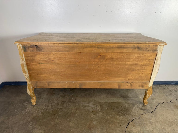 French Rococo Painted and Giltwood Commode
