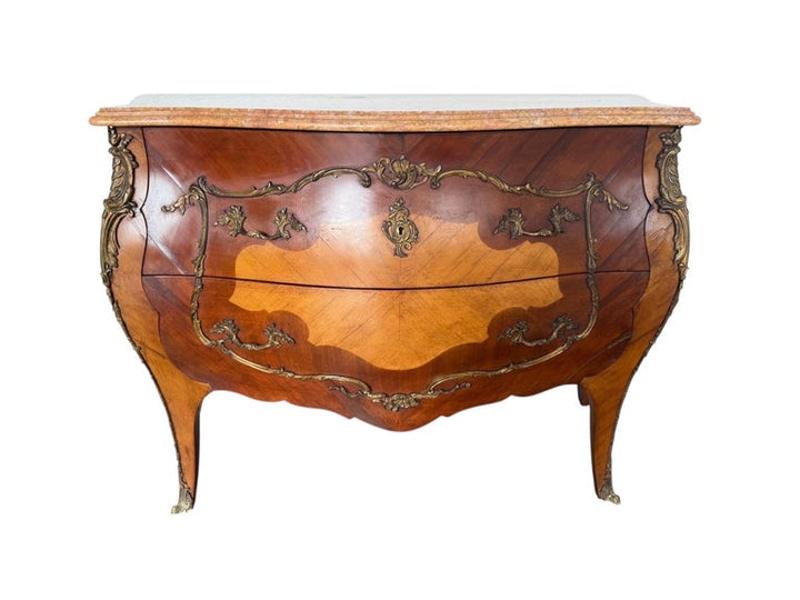 Pair of Spanish Bombe Chests with Portuguese Marble Tops