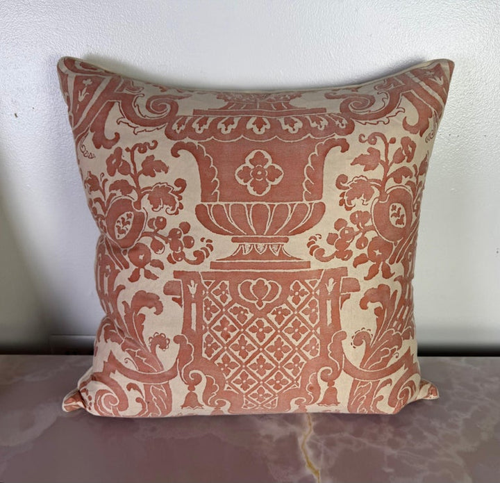 Pair of Fortuny Textile Pillows with Classical Urn Motif