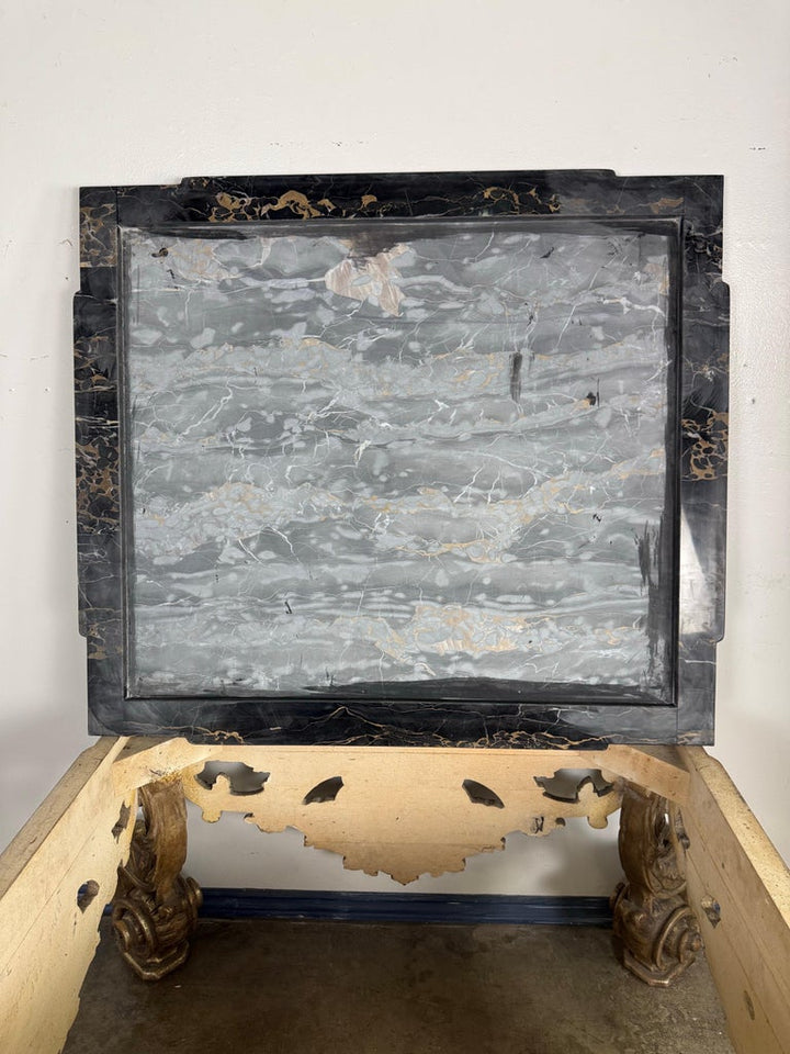 Giltwood and Ebonized Marble Coffee Table by Brustlin Workshop, Los Angeles