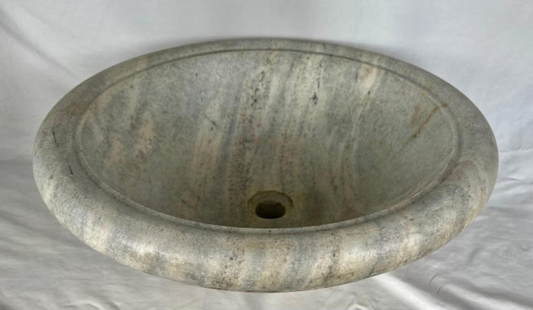 Italian Natural Colored Stone Sink w/ Bluish Gray Detailing