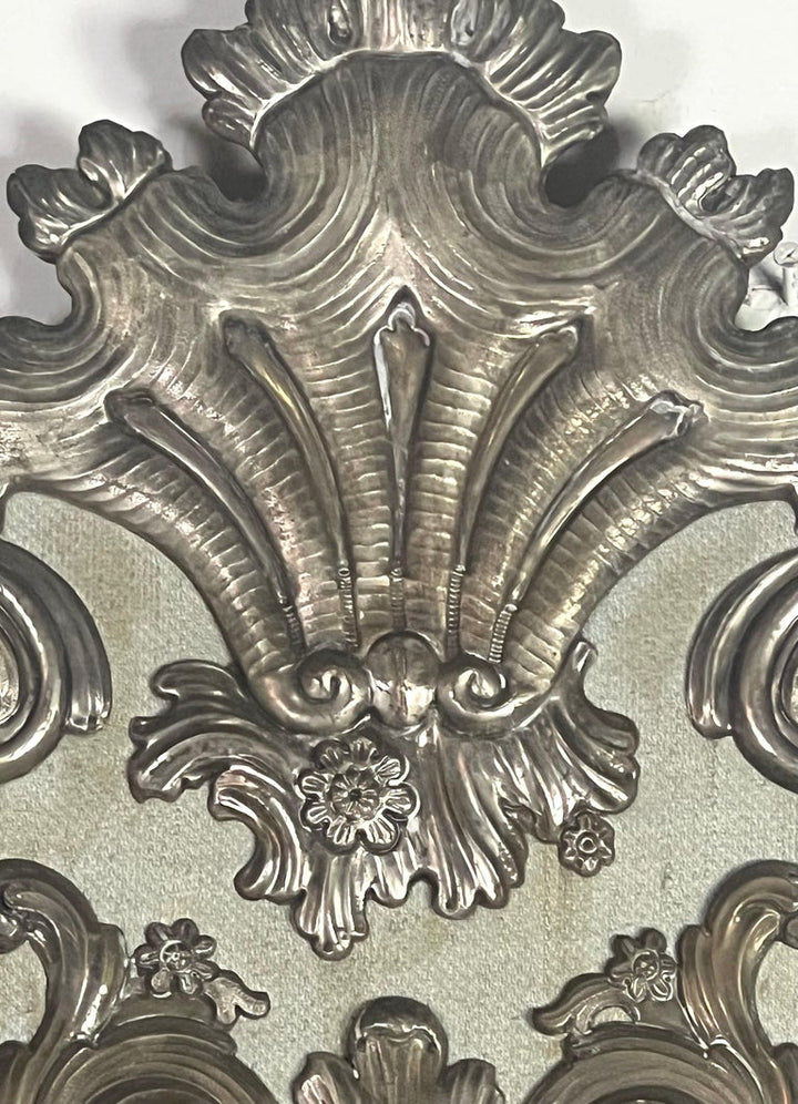 19th Century Italian Metal Repousse Mirror