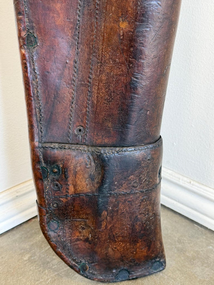 Antique 19th C. Cavalry Leather Rifle Scabbard - Original Hand-Stitched Saddle