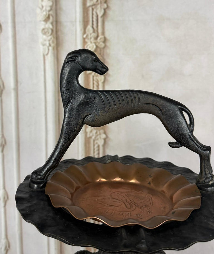 French Art Deco Whippet Smoking Stand, Cast Iron, Circa 1925-1930