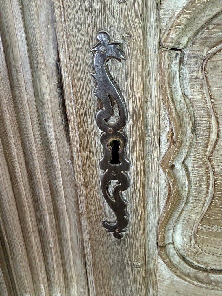 French Provincial Star-Inlaid Armoire, 18th-century
