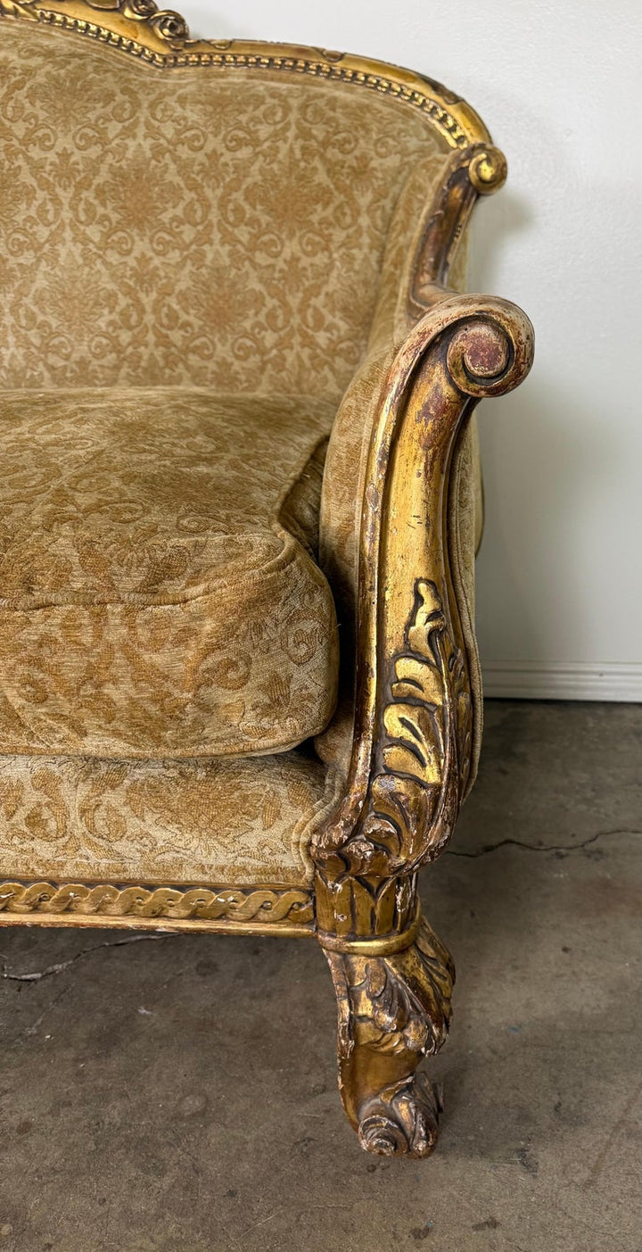 French Giltwood Sofa, Louis XV Style, Late 19th–Early 20th Century