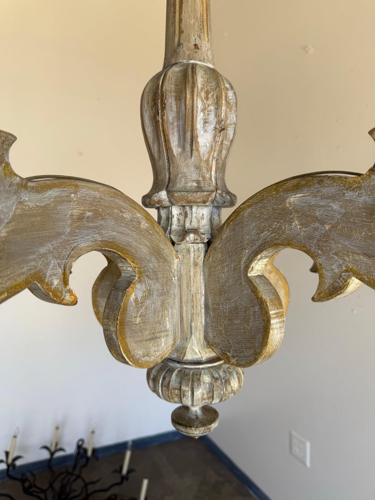 Italian Six-Light Painted and Giltwood Chandelier