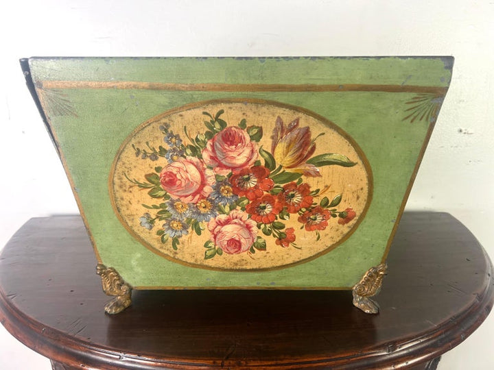 19th century French Tole Hand Painted Planter w/ Liner