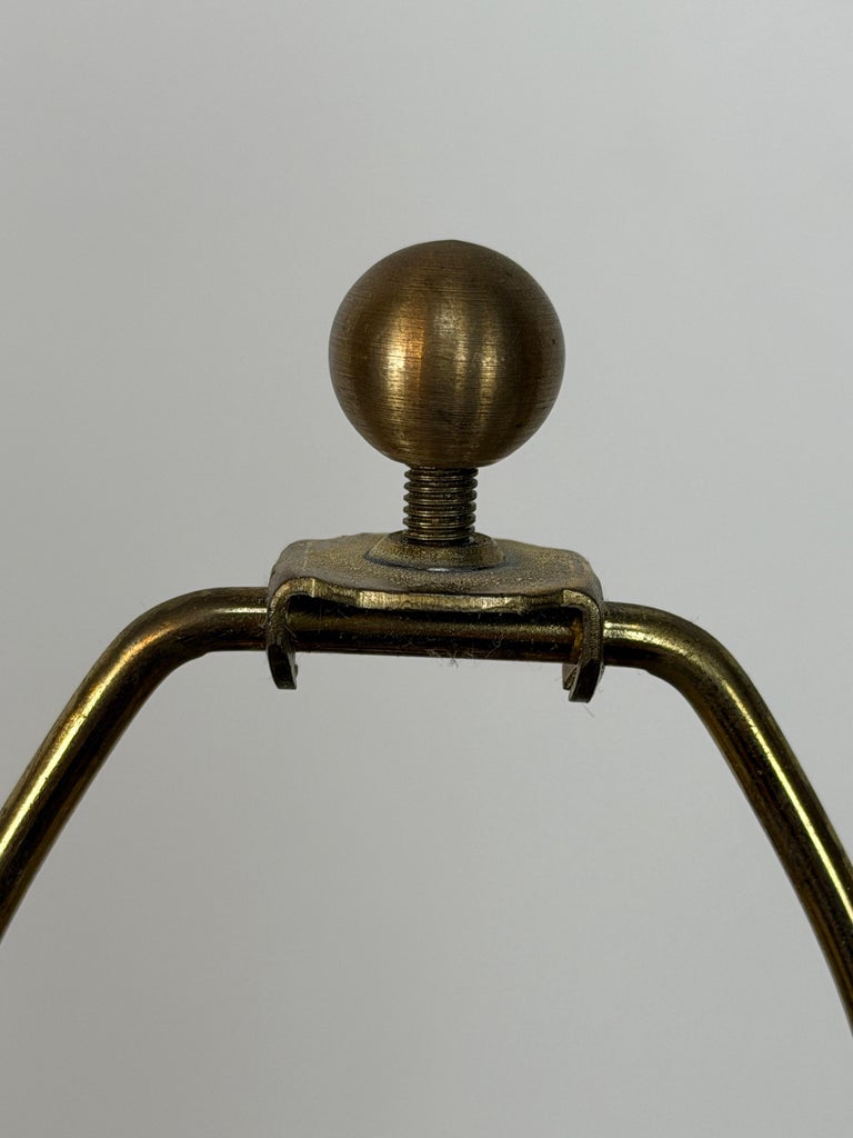 Pair of English Brass Table Lamps - Lion Paw Feet with Original Shades