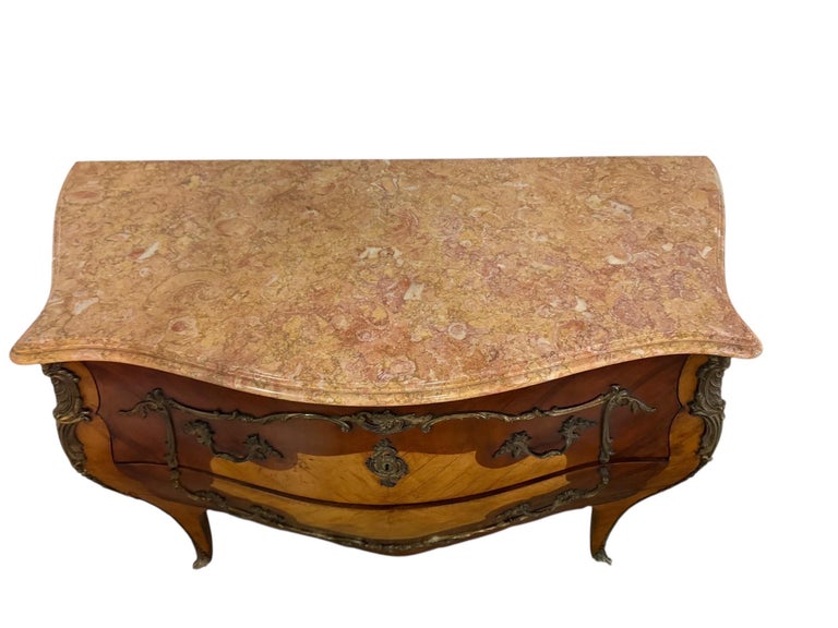 Pair of Spanish Bombe Chests with Portuguese Marble Tops