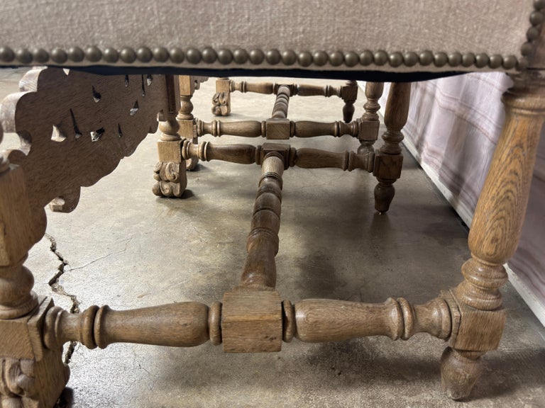 Pair of Exceptional Spanish Baroque Throne Armchairs with Hand-Carved Lion Heads