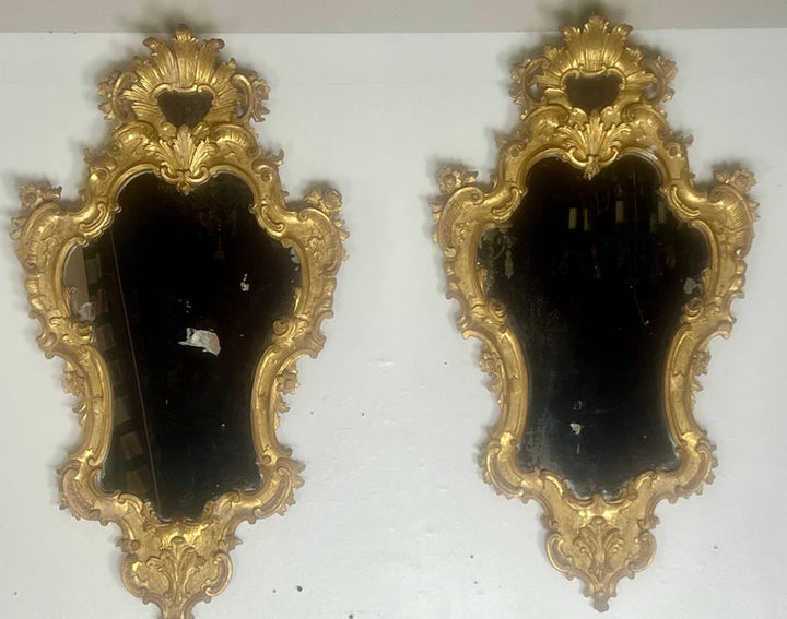 19th century Italian Carved Giltwood Mirrors