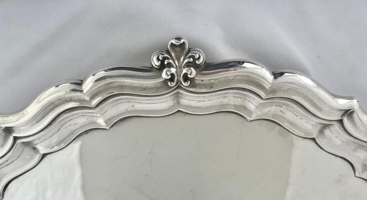 Pour Le Bain-English Silver Footed Tray w/ Etched Shield