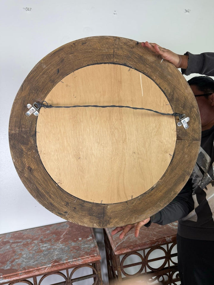 Late 19th Century Italian Giltwood Circular Mirror