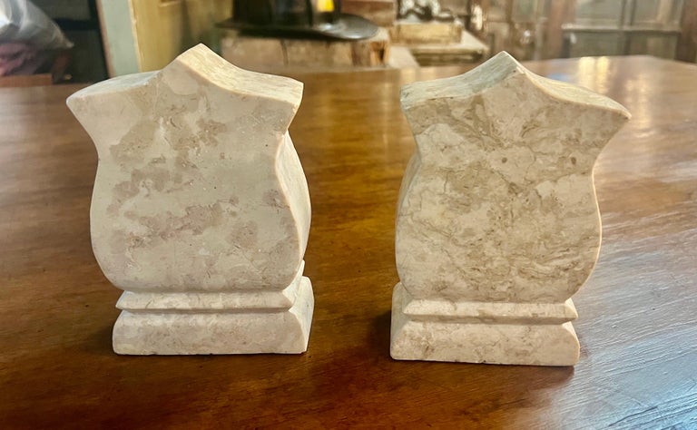 Pair of Travertine Bookends-Mid 20th Century