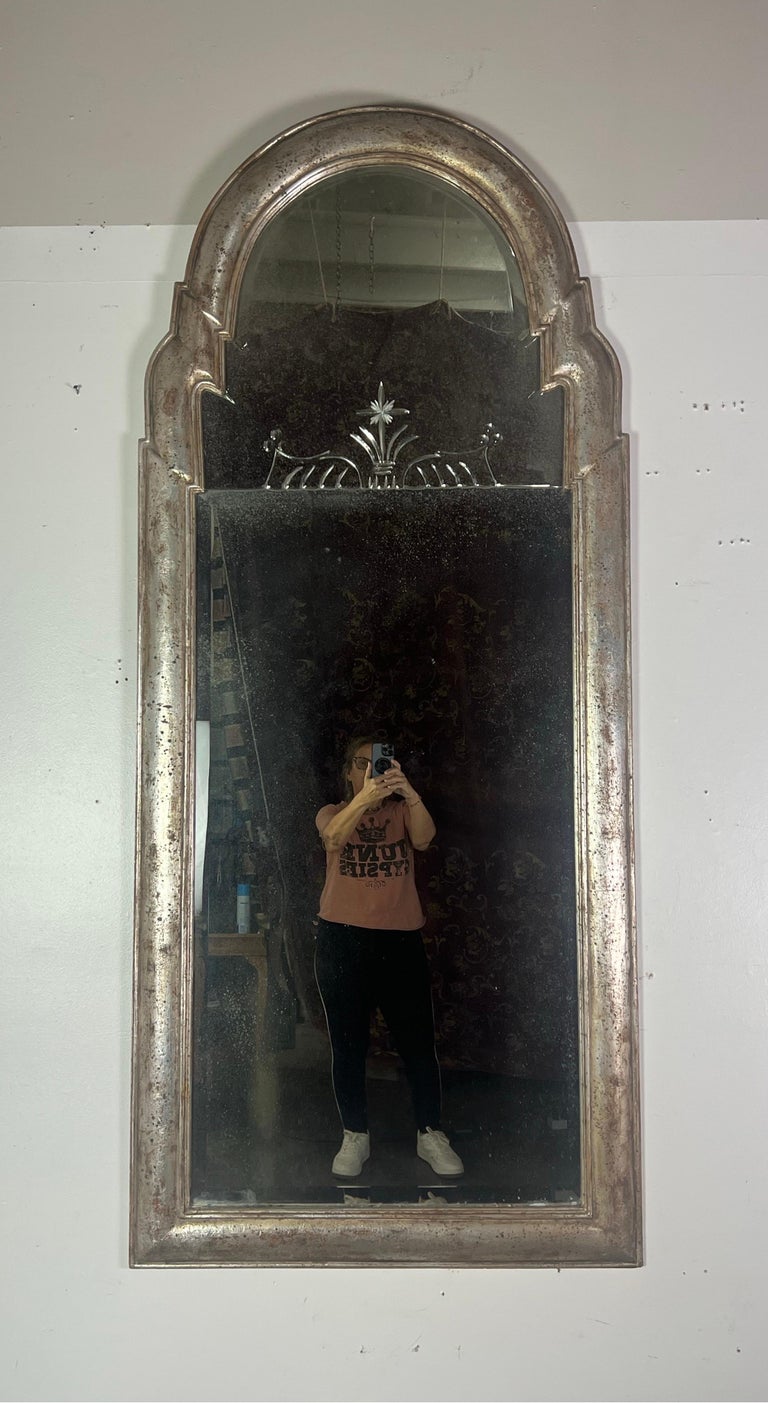 Art Deco Silvered Etched MIrror C. 1930's