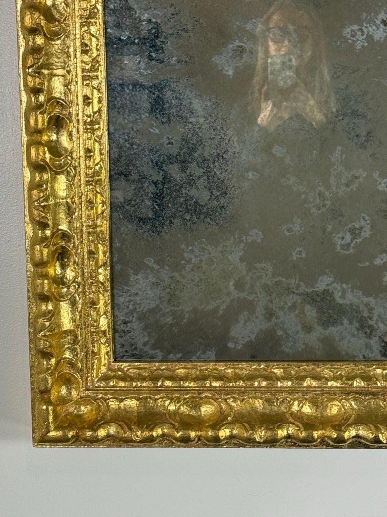 Italian Giltwood Mirror with Deep Oxidized Glass