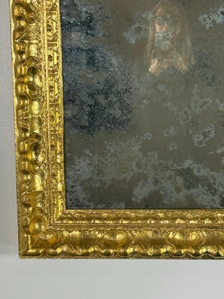 Italian Giltwood Mirror with Deep Oxidized Glass