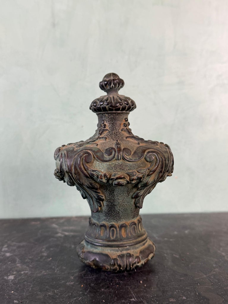 19th Century Cast Iron Finial with Baroque Revival Ornamentation