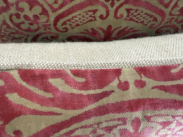 Pair of Exceptional Fortuny Textile Pillows from 1940s Italian Villa Draperies