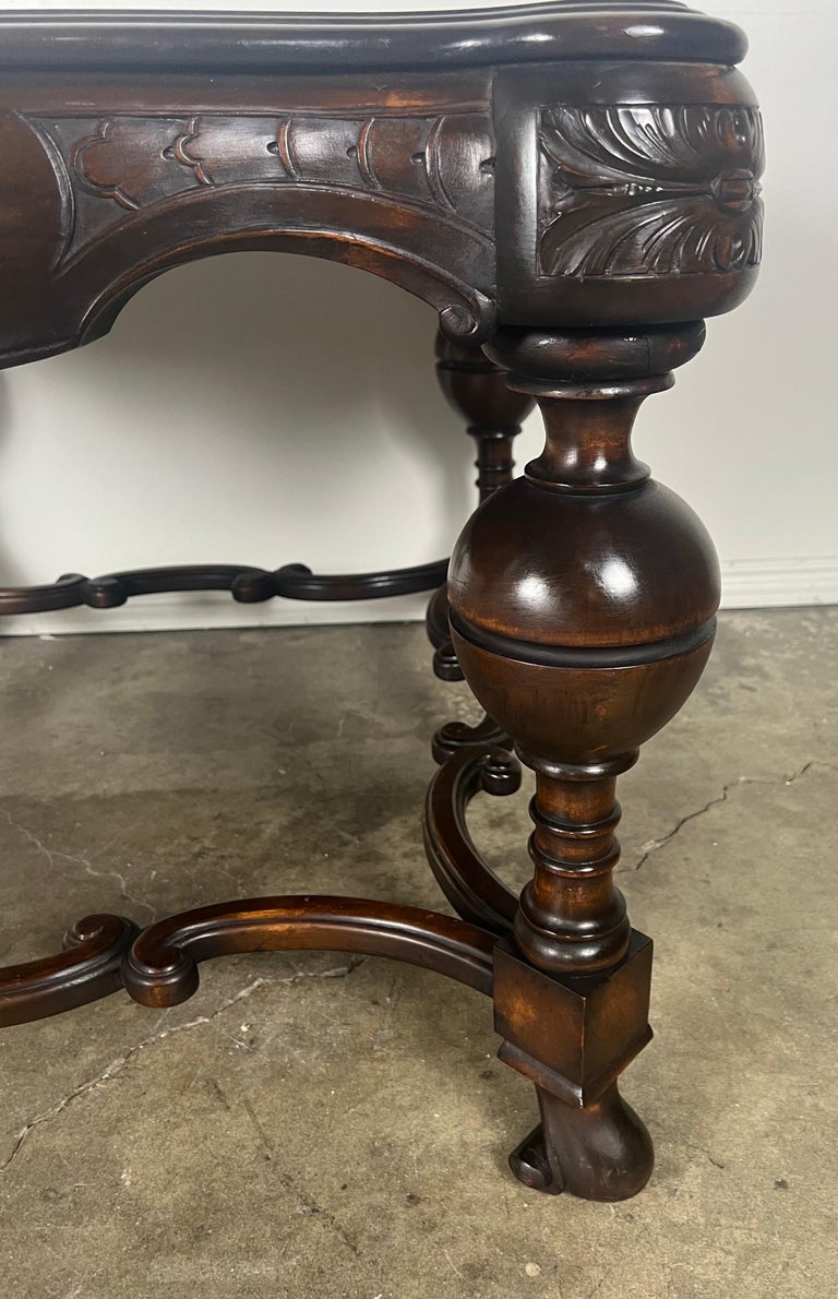 19th-century English Burl Walnut Coffee Table