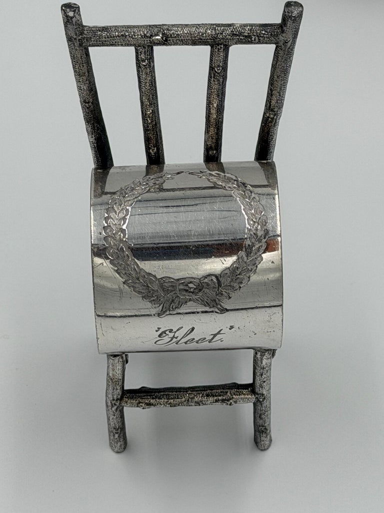Set of 6 American Victorian Sterling Silver Figural Chair Napkin Rings