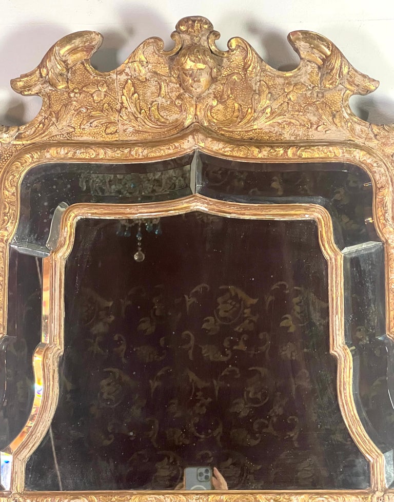 19th C. Italian Baroque Style Gilt Wood Mirror