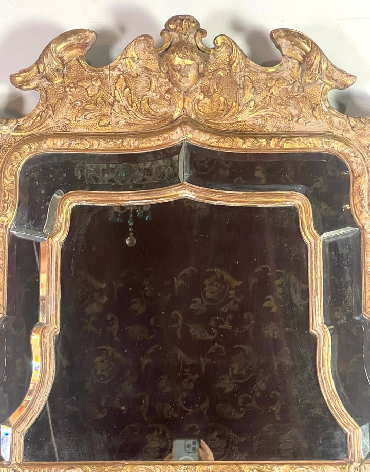 French Louis XVI Style Giltwood Mirror, circa 1930s