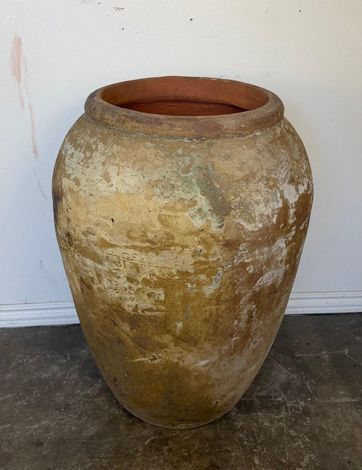 Antique Monumental Olive Jar, Terracotta with Weathered Patina