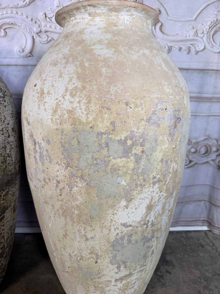 Spanish Colonial Hand-Painted Terracotta Urns, Mid-20th Century