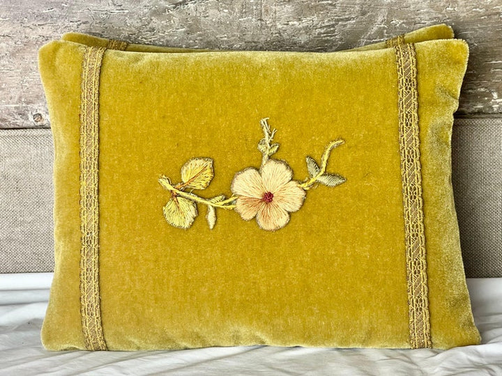 Pair of Appliquéd Mohair Pillows by MLA