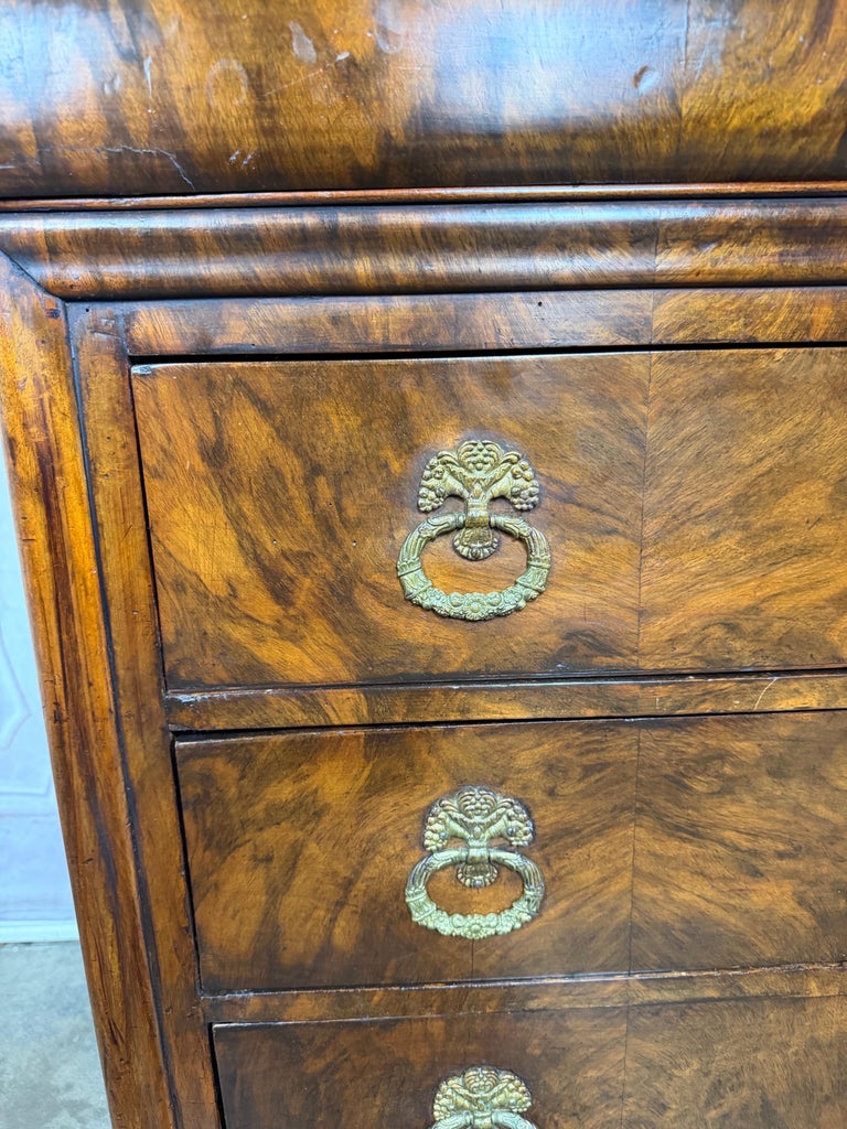 Antique French Louis Philippe Burl Walnut Commode-Marble Top