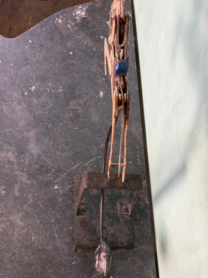 Vintage Folk Art Cowboy on Horse Balancing Sculpture