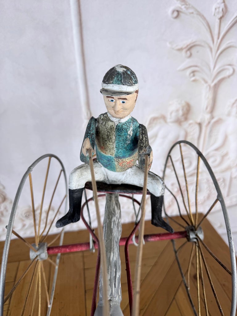 American Folk Art Painted Metal Horse & Sulky Weathervane