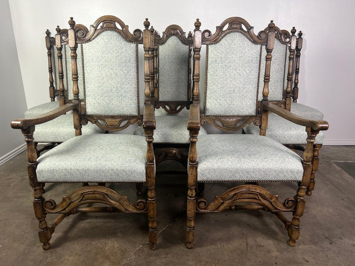 Set of Eight English Dining Chairs-19th Century