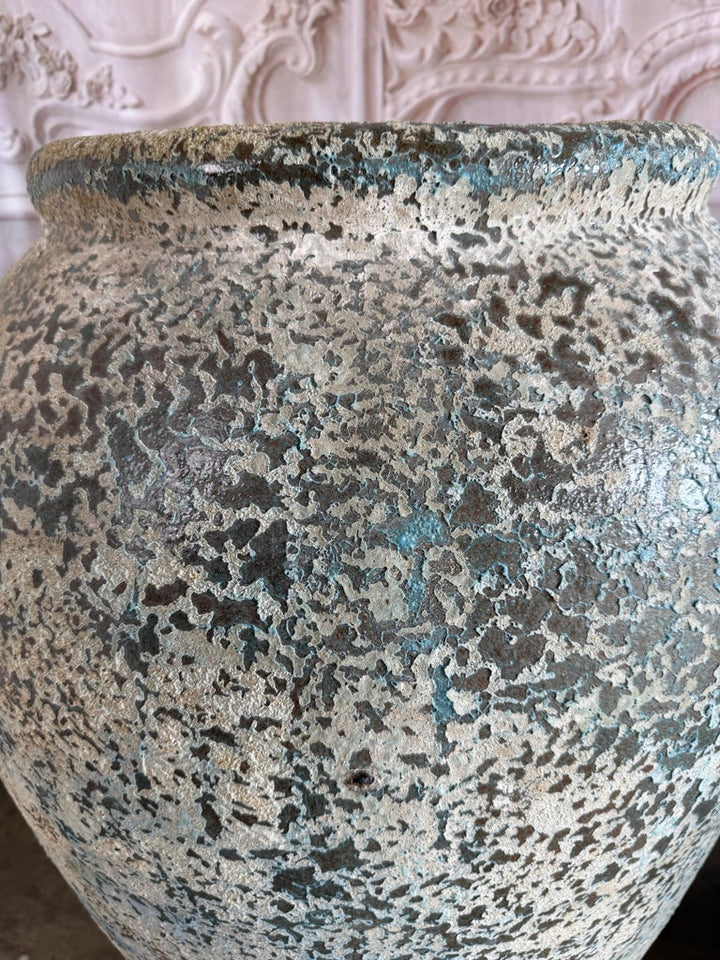 Large Rustic Textured Terracotta Amphora Vessels – Pair of Aged Mediterranean