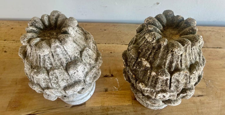 Pair of 19th C. Italian Stone Artichokes