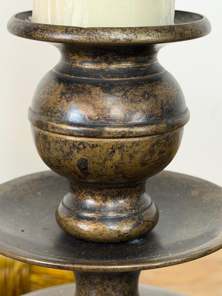 Pair of English Brass Table Lamps - Lion Paw Feet with Original Shades