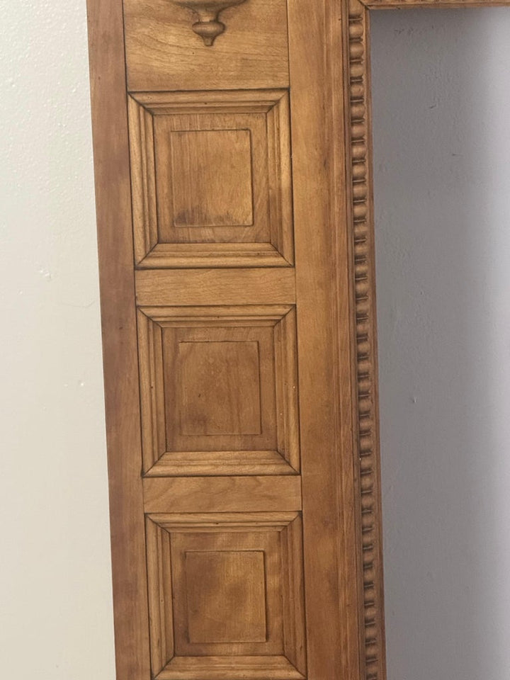 Antique Continental Architectural Wood Fireplace Mantel, 19th Century