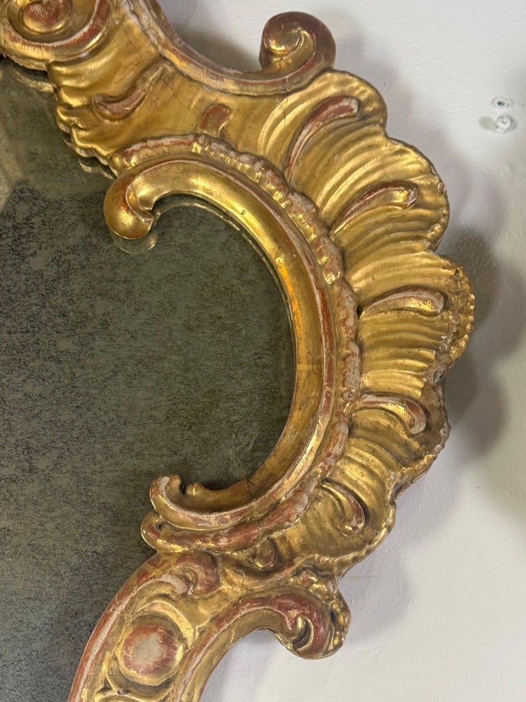 Pair of Italian Rococo Revival Giltwood Mirrors, Circa 1850–1870