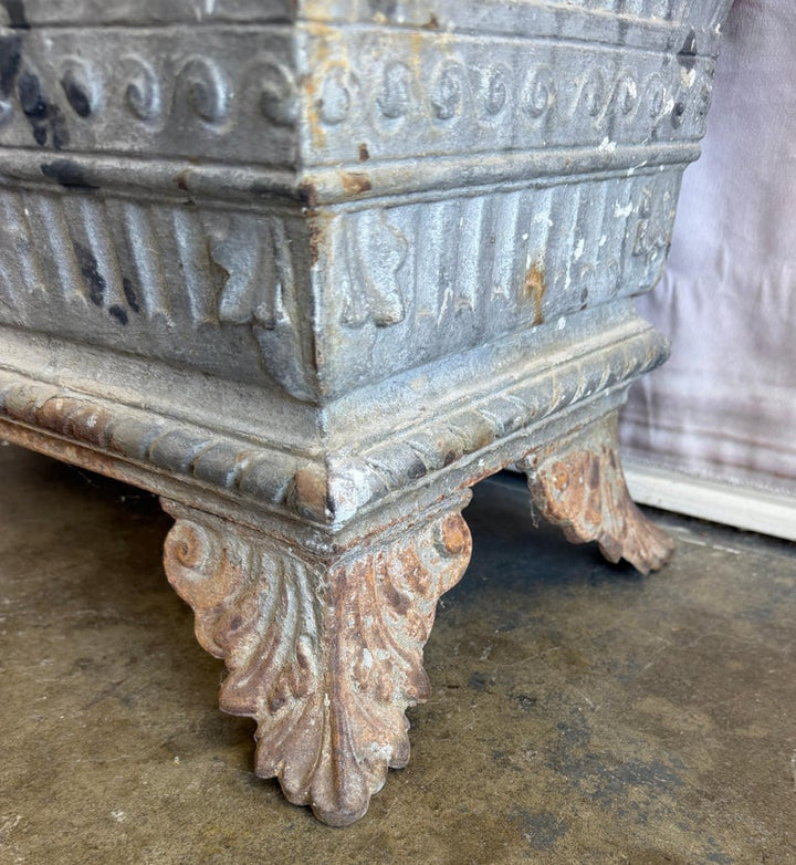 Antique French Cast Iron Jardinière Planter, Louis XVI Style, 1880