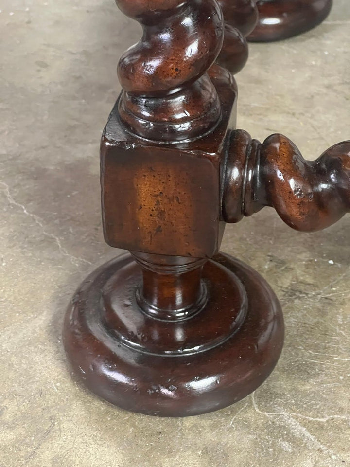 Pair of Leather Top Side Tables by John Richards