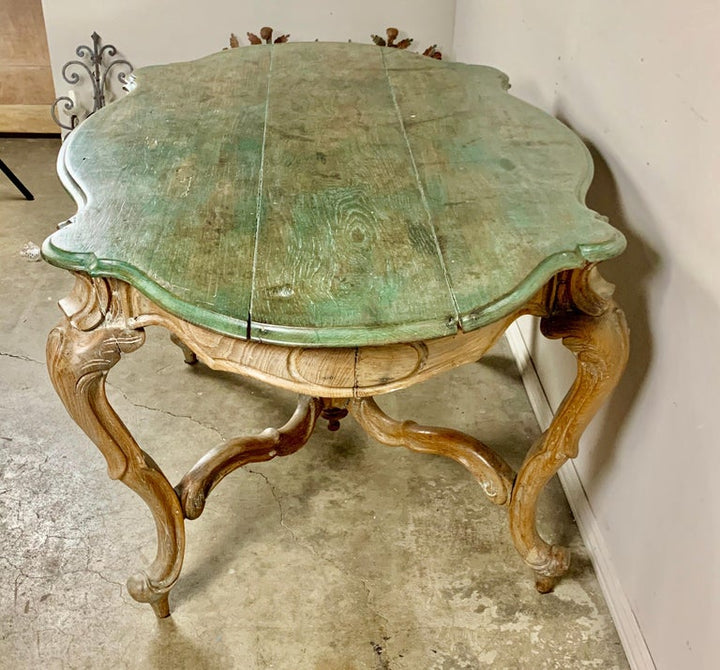 19th Century Painted French Oval Shaped Center Table