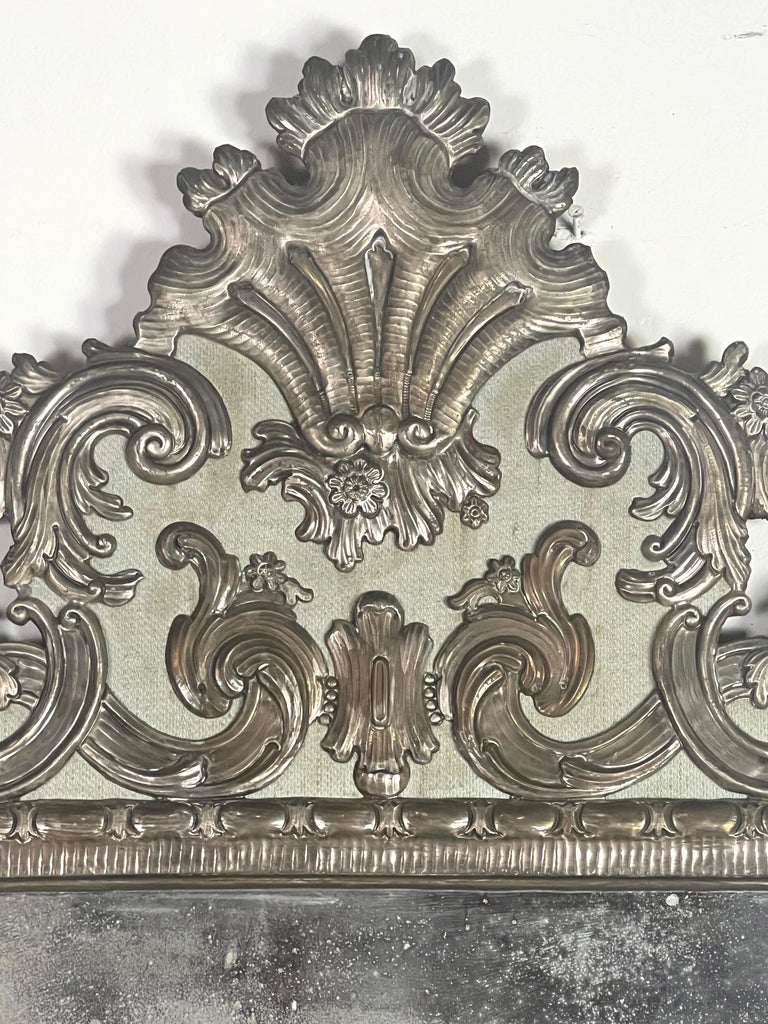 19th Century Italian Metal Repousse Mirror