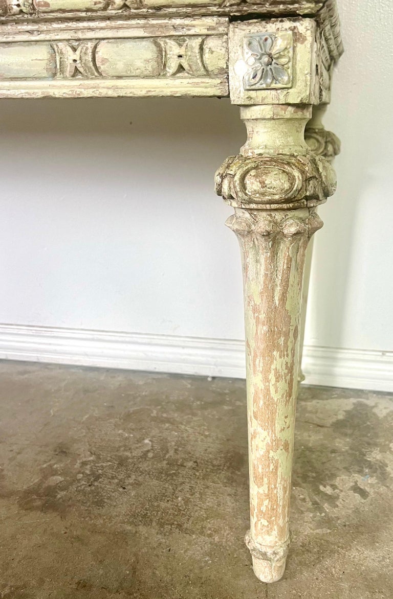 French Louis XVI Style Painted Console