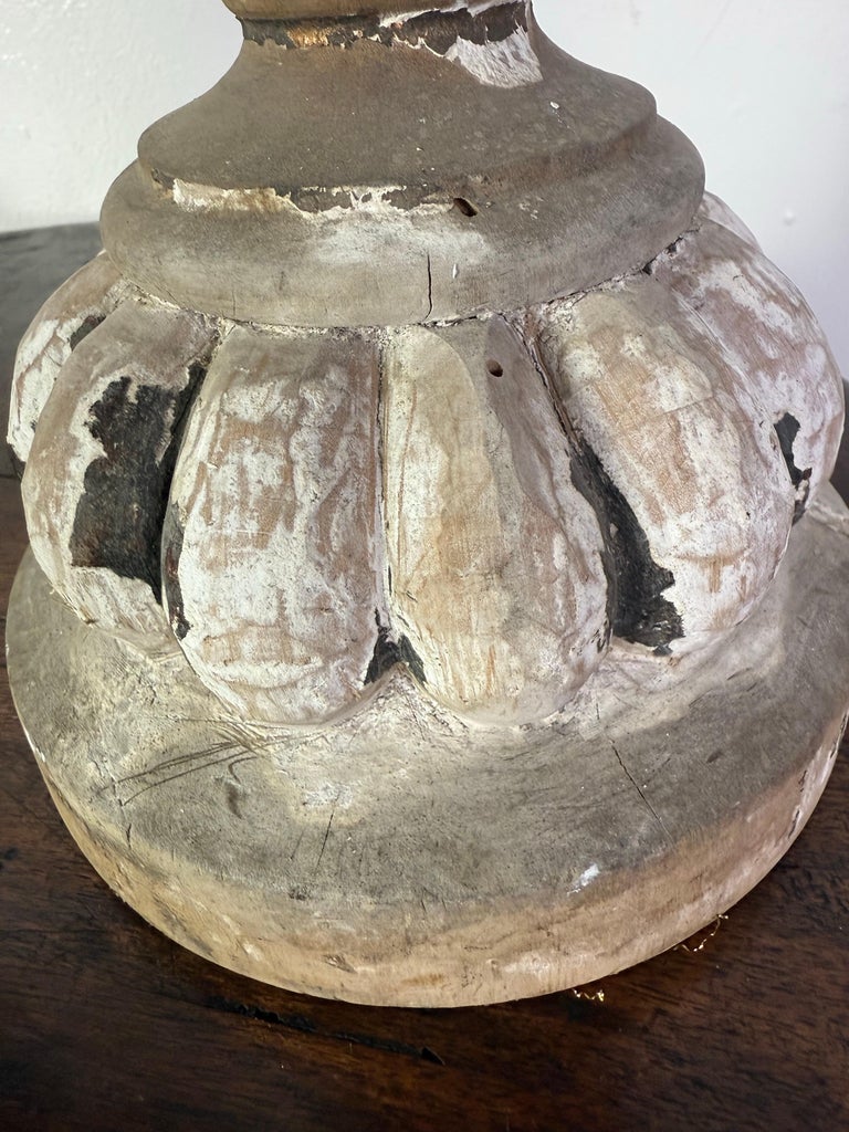 Pair of 19th Century Italian Lanterns with Carved and Painted Bases