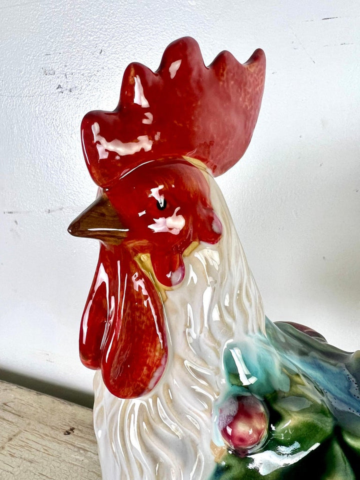 Charming French Glazed Ceramic Chicken C. 1950's