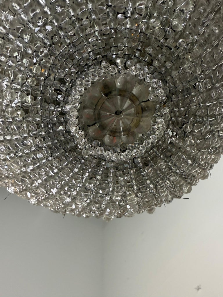 Early 20th Century Empire Style Crystal Basket Chandelier