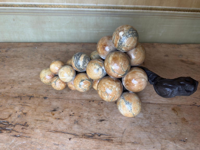 Large Vintage Italian Alabaster Grape Cluster Sculpture