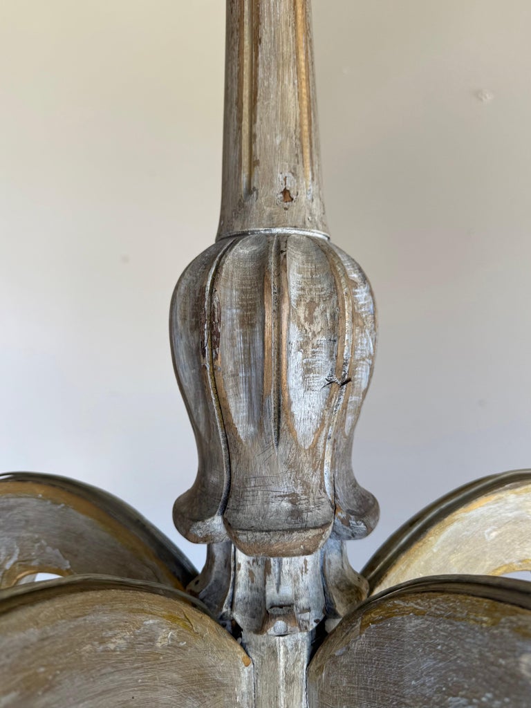 Italian Six-Light Painted and Giltwood Chandelier